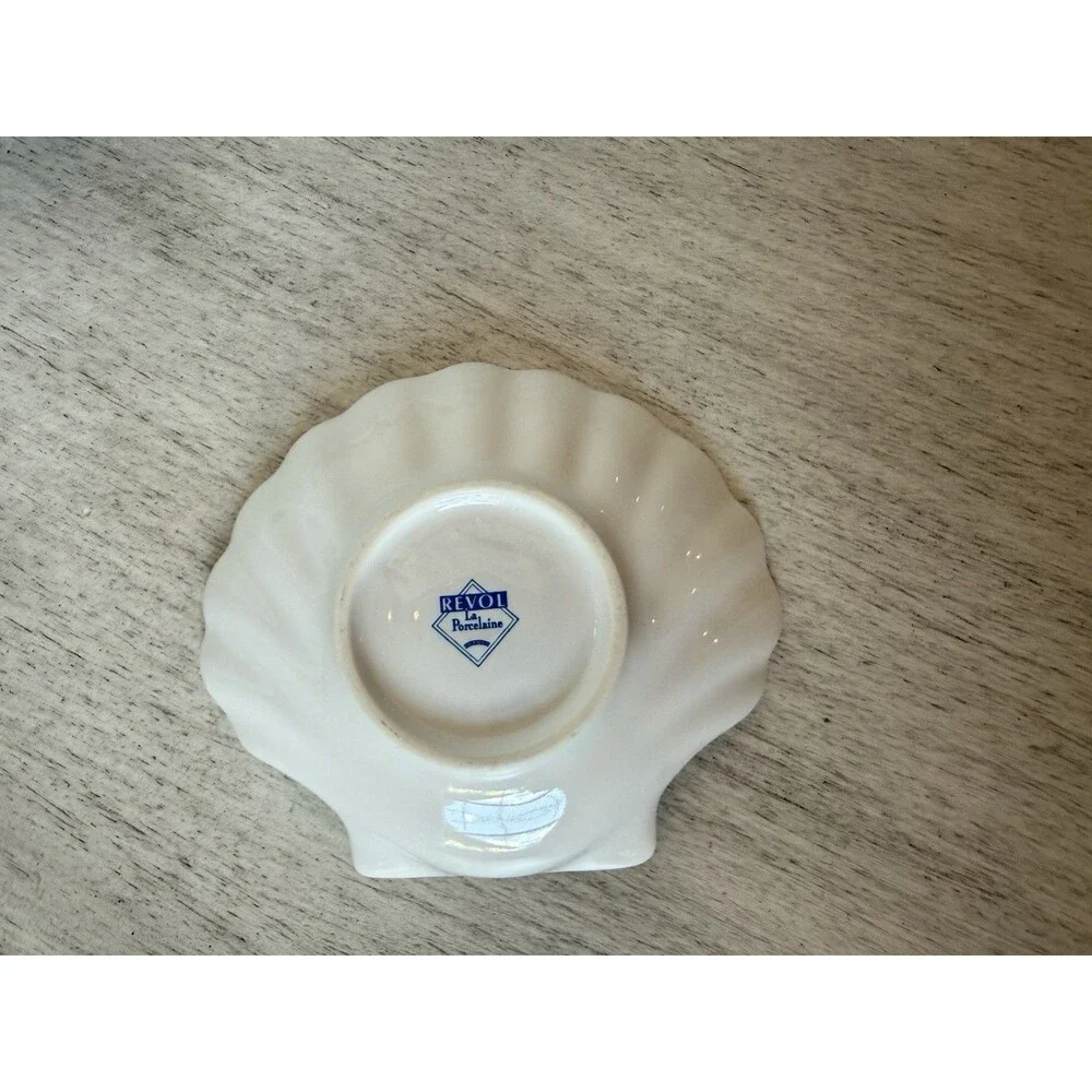 Revol La Porcelain Stamped Seashell Pieces Plate 1970s‎ French Vintage Set Of 3